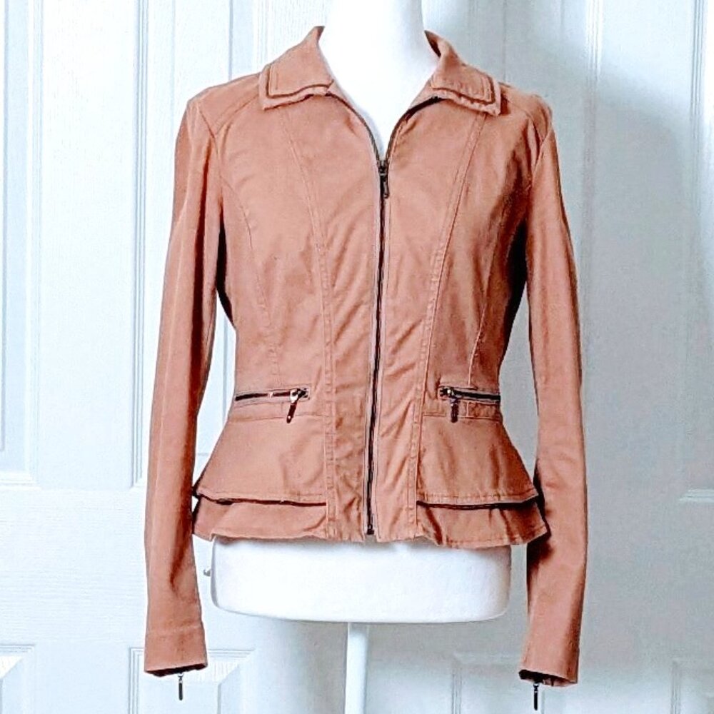 WHITE HOUSE BLACK MARKET Women's  Rhinestone Accent Jacket  Size 6  Clay Brown